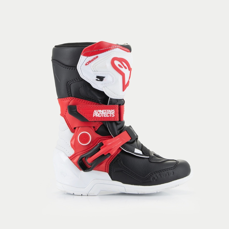 Alpinestars Tech 3S dječje motociklističke čizme crno-bijelo-crvene