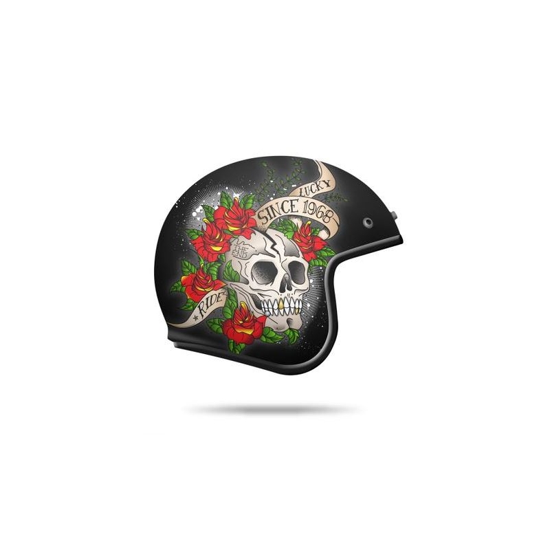 Otvorena motociklistička kaciga MT LeMans SV Skull &amp; Rose crvena