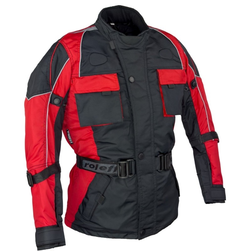 Dječja motoristička jakna Roleff crno-crvena