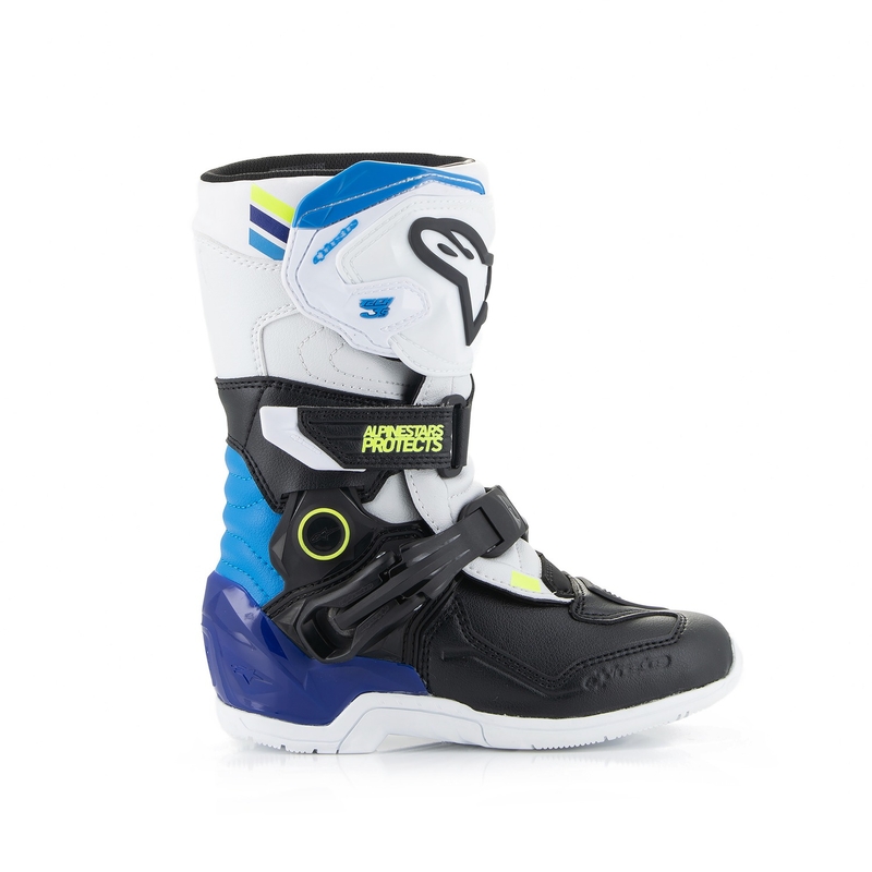 Alpinestars Tech 3S dječje motociklističke čizme bijelo-crno-plave