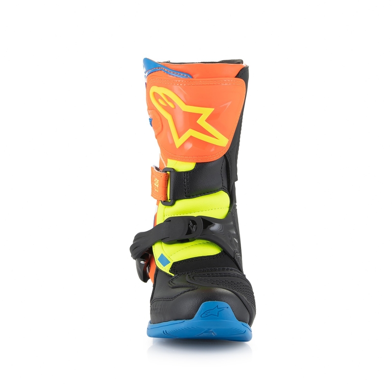 Alpinestars Tech 3S Kids dječje motociklističke čizme fluo narančasto-plavo-fluo žuto-crne