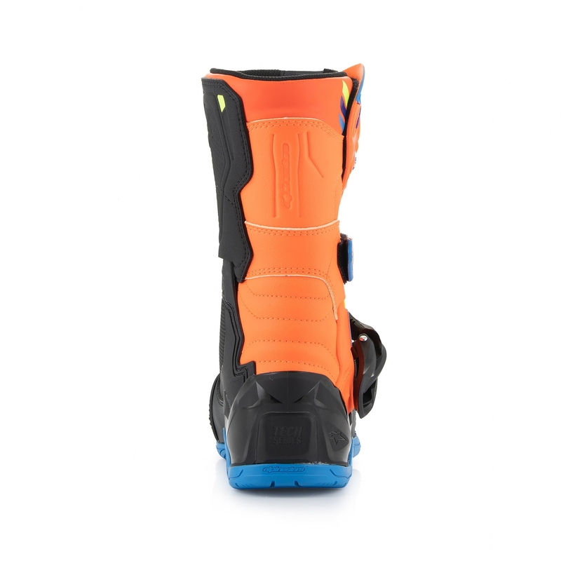 Alpinestars Tech 3S Kids dječje motociklističke čizme fluo narančasto-plavo-fluo žuto-crne