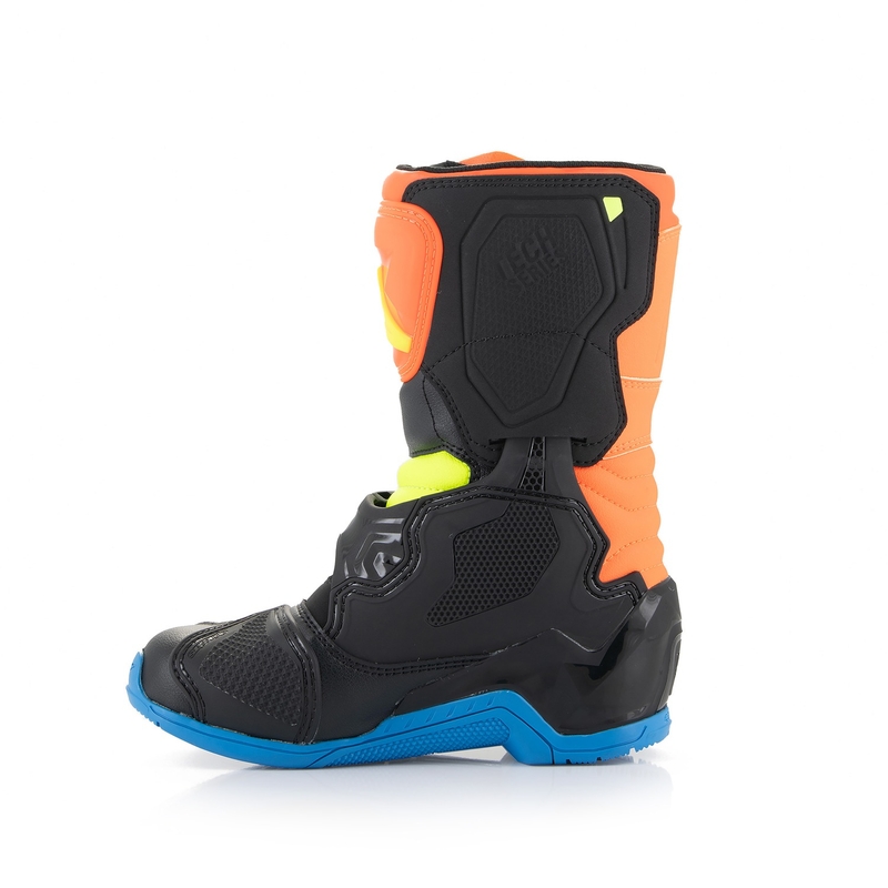 Alpinestars Tech 3S Kids dječje motociklističke čizme fluo narančasto-plavo-fluo žuto-crne