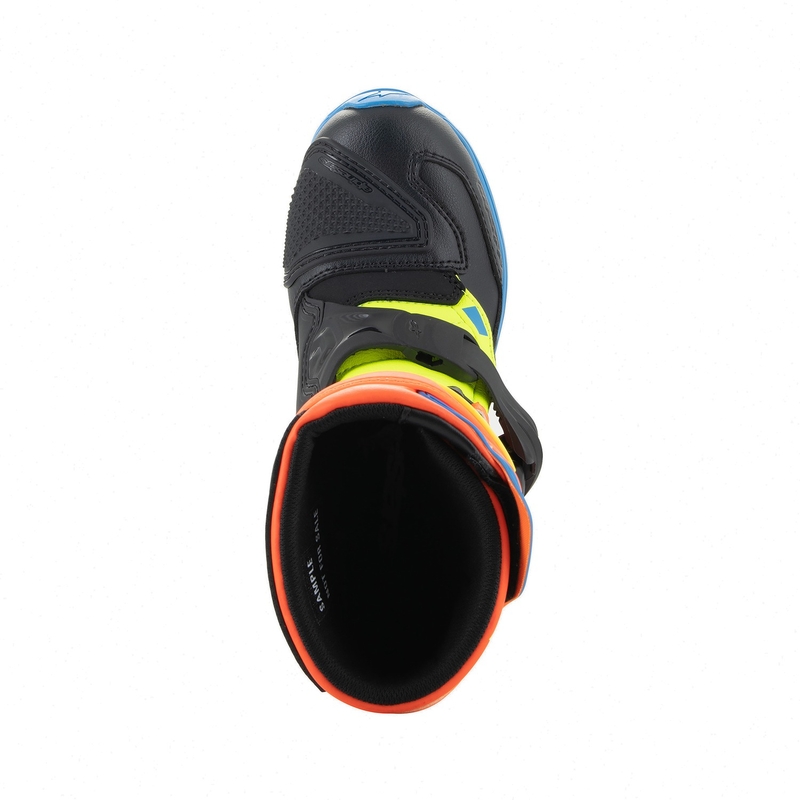 Alpinestars Tech 3S Kids dječje motociklističke čizme fluo narančasto-plavo-fluo žuto-crne