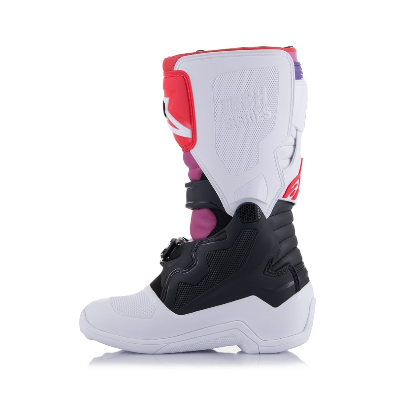 Alpinestars Tech 7 S Dječje Motokros Čizme Bijelo-Crno-Crveno-Plavo-Ljubičaste