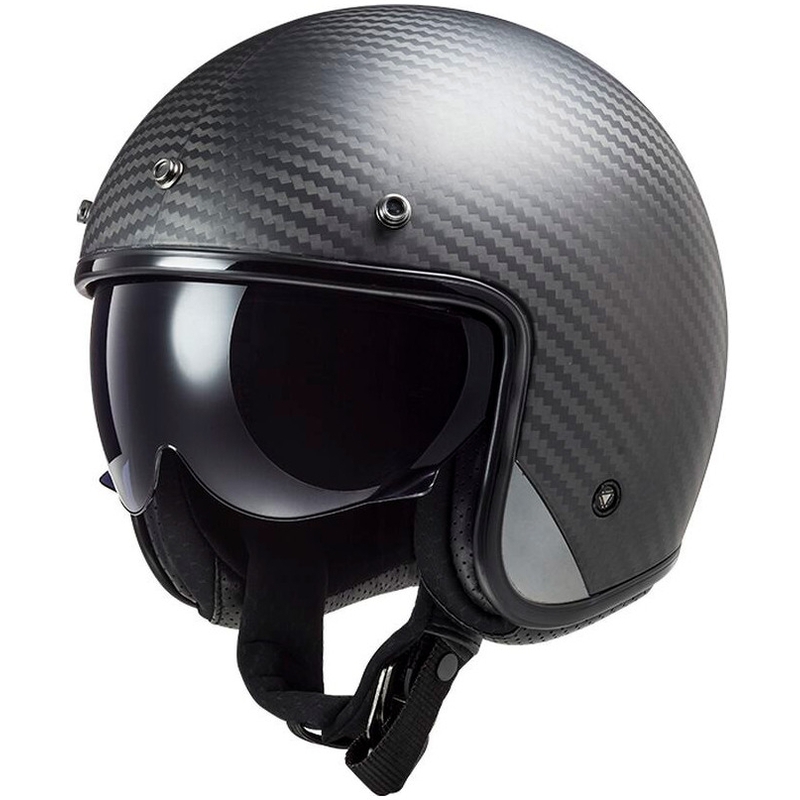 Otvorena motociklistička kaciga LS2 OF601 Bob II Carbon Solid black mat