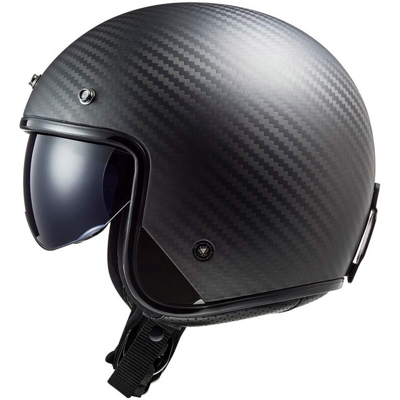 Otvorena motociklistička kaciga LS2 OF601 Bob II Carbon Solid black mat