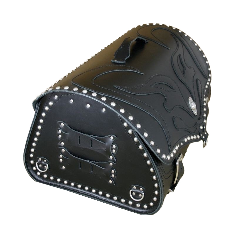 Kožna torba za motocikl RSA K22 Black Demon crna sa zakovicama 42 l