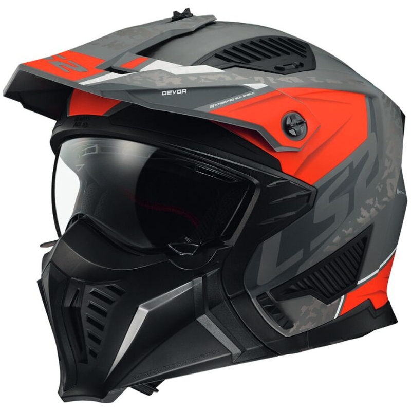 Motociklistička kaciga LS2 OF606 Drifter Devor srebrno-titansko-crvena