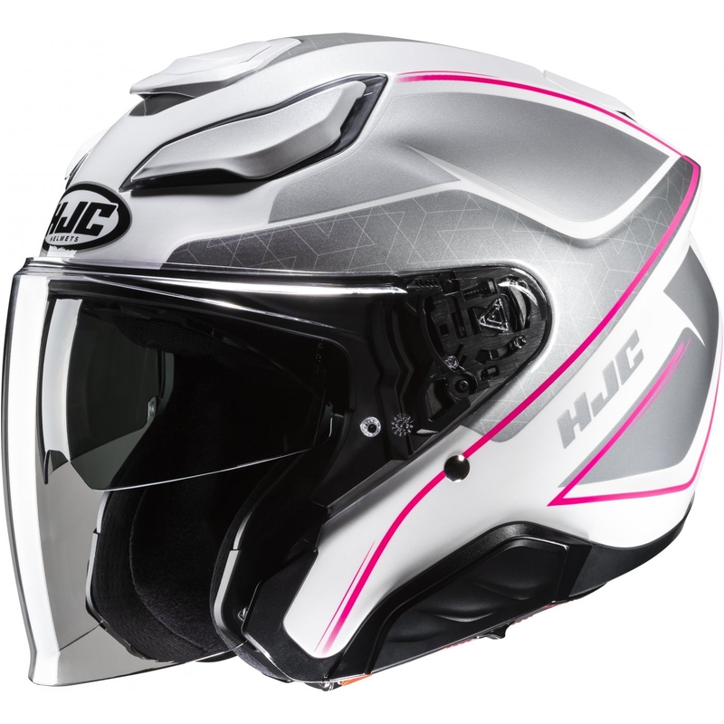 Otvorena motociklistička kaciga HJC F31 Ludi MC8 bijelo-sivo-roza