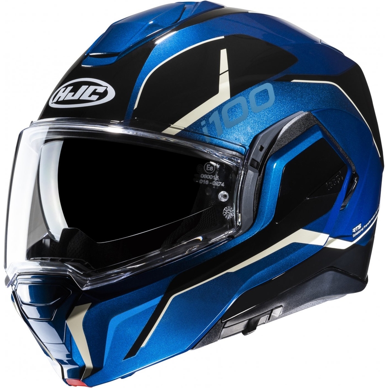 HJC i100 Lorix MC2 preklopna motociklistička kaciga crno-bijelo-plava