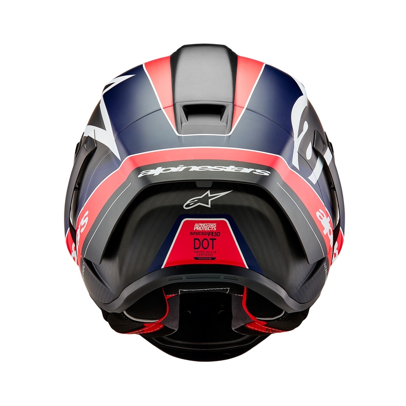 Integralna motociklistička kaciga Alpinestars Supertech R-10 Team karbonska fluo crveno-plavo-bijela mat