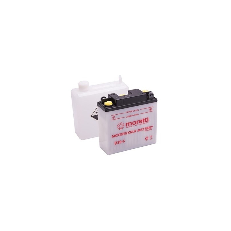 Konvencionalni akumulator za motocikle Moretti B39-6, 6V 7Ah