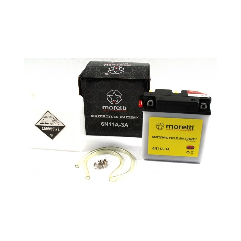 Konvencionalni akumulator za motocikle Moretti 6N11A-3A, 6V 11Ah