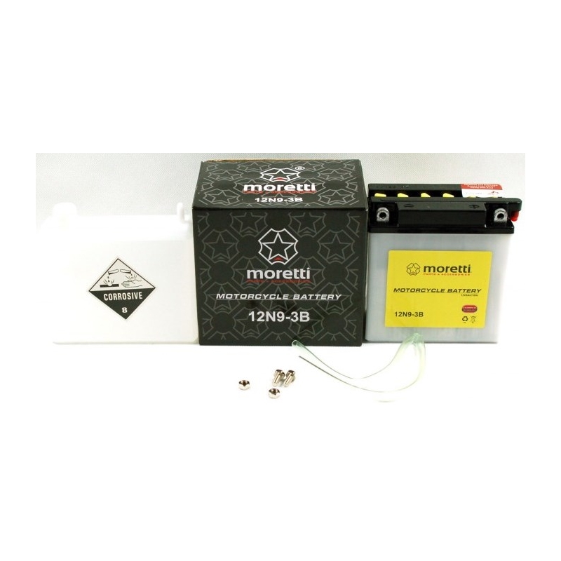 Konvencionalni akumulator za motocikle Moretti 12N9-3B, 12V 9Ah