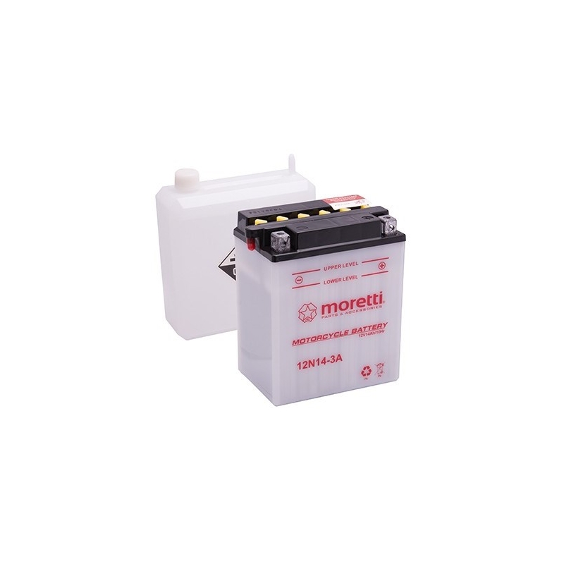 Konvencionalni akumulator za motocikle Moretti 12N14-3A, 12V 14Ah