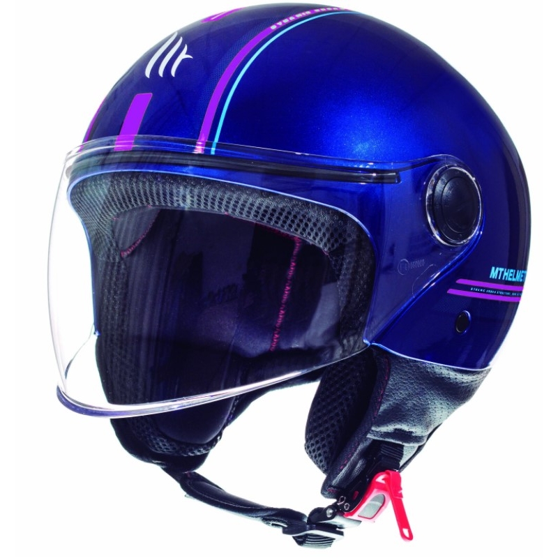 MT Street Entire Motociklistička kaciga s otvorenim licem Plavo-Fluo Pink rasprodaja