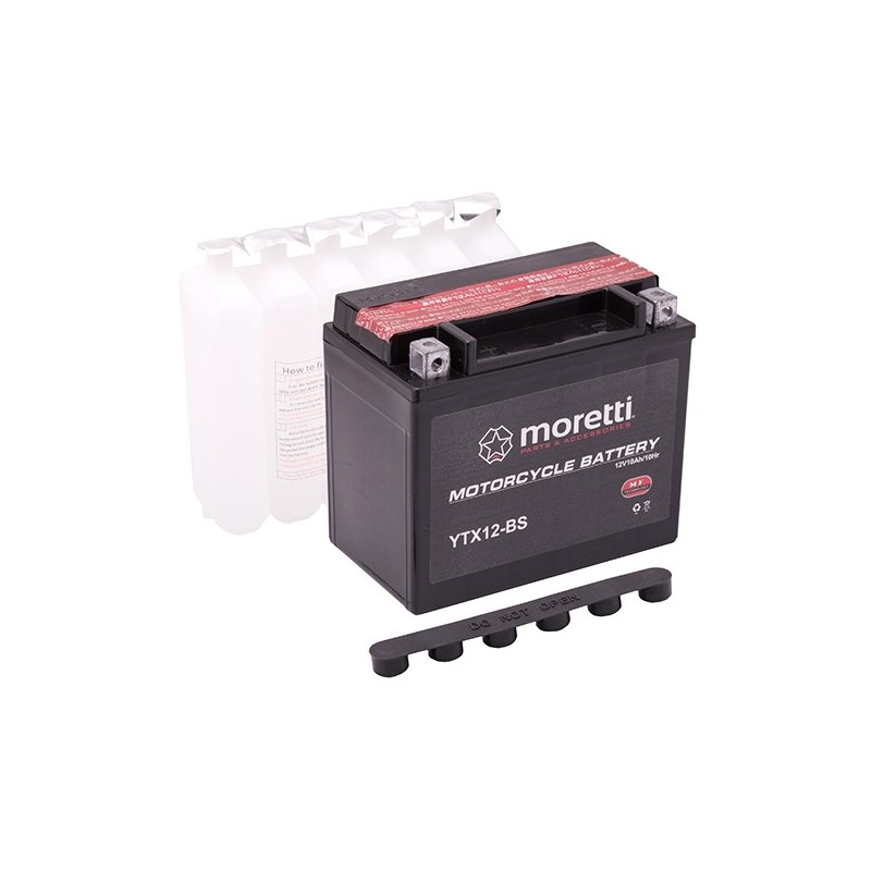 Konvencionalni akumulator za motocikle Moretti MTX12-BS, 12V 10Ah
