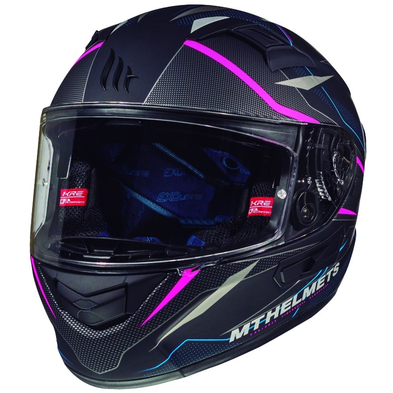 Integralna motociklistička kaciga MT Kre Intrepid SV crna mat-fluo pink