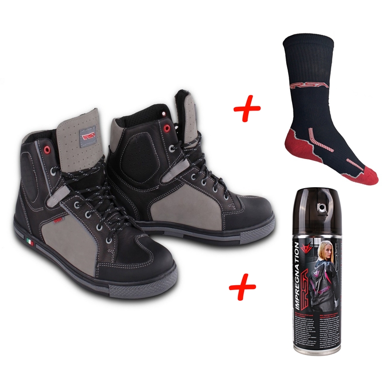 SET: RSA TRA motociklističke čizme + impregnacija + RSA Classic funkcionalne čarape