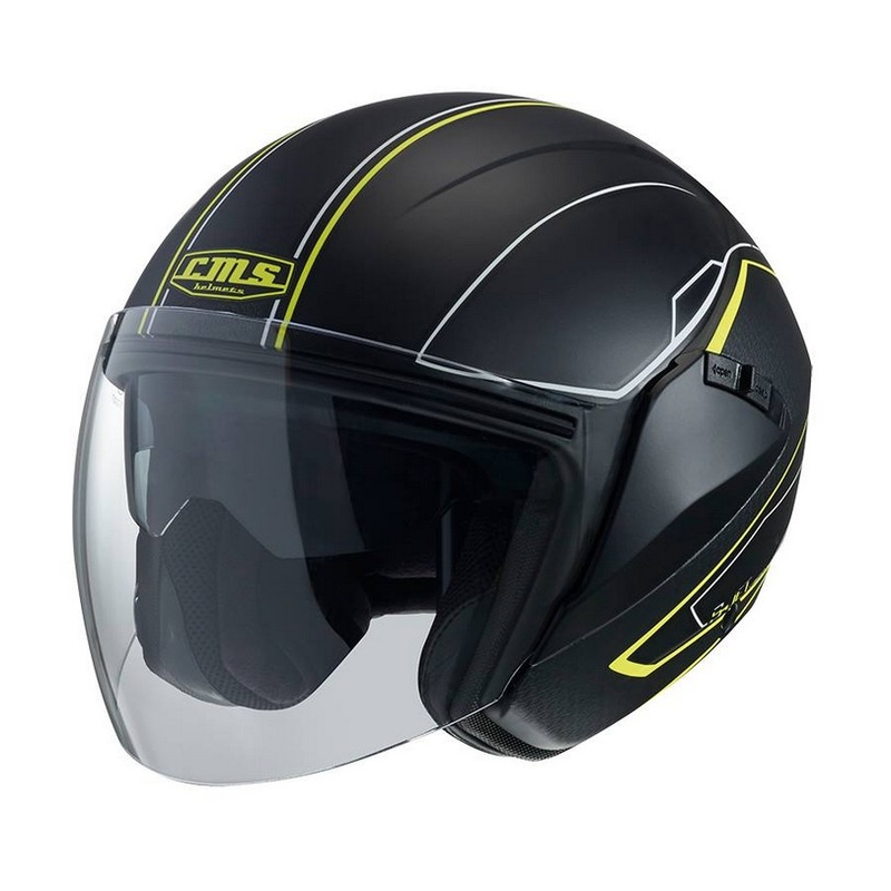 Otvorena motociklistička kaciga CMS S-JET Vision crno-fluo žuta