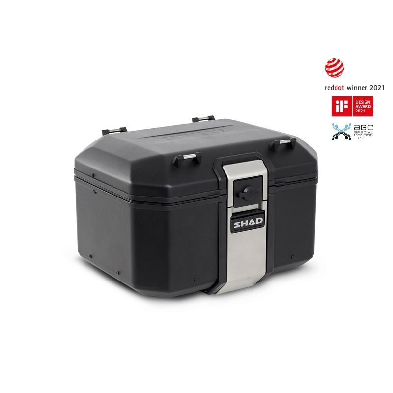 Kompletní sada černých hliníkových kufrů SHAD TERRA BLACK , 48L topcase   36L/47L boční kufry, včetně montážní sady a plotny SHAD HONDA CRF 1000  Africa Twin