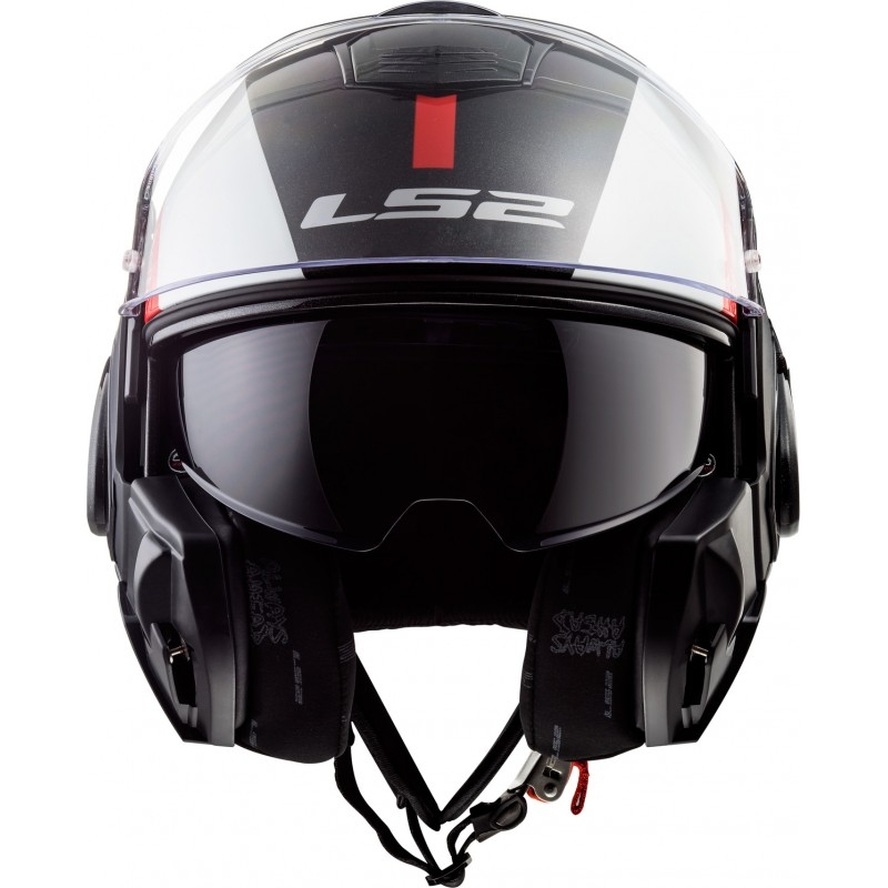 LS2 FF399 Valiant Avant Flip Up kaciga bijelo-crno-crvena rasprodaja
