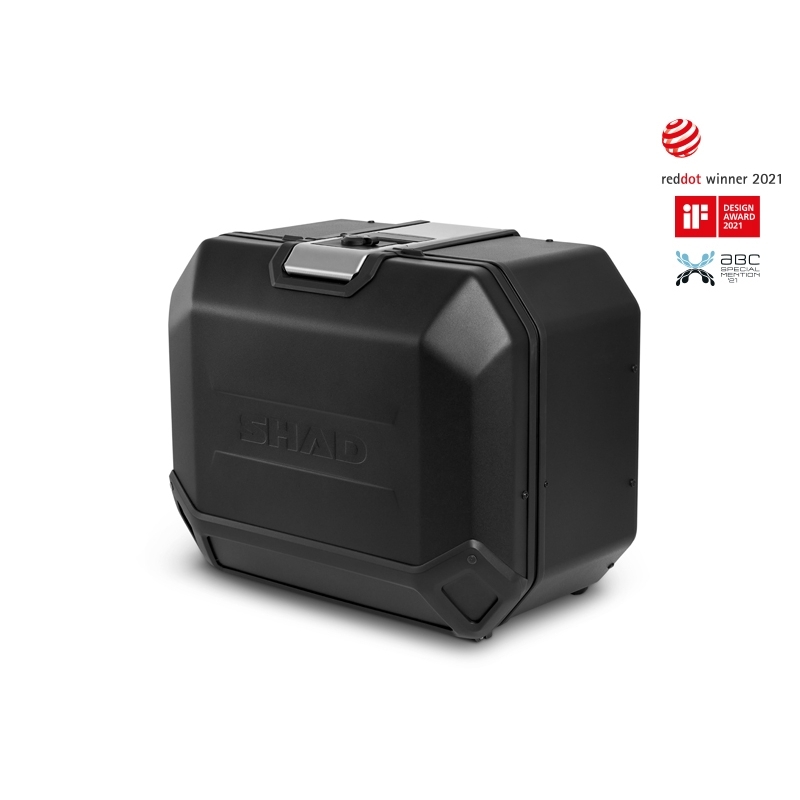 Kompletní sada černých hliníkových kufrů SHAD TERRA BLACK , 37L topcase 47L/47L boční kufry, včetně montážní sady a plotny SHAD SUZUKI DL 650 V-Strom