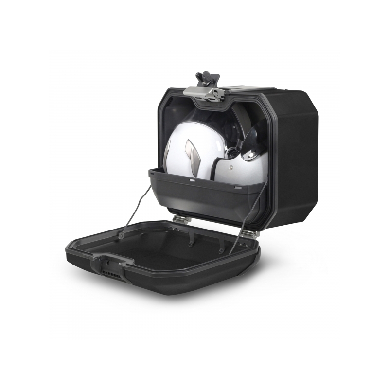 Kompletní sada černých hliníkových kufrů SHAD TERRA BLACK , 37L topcase 47L/47L boční kufry, včetně montážní sady a plotny SHAD SUZUKI DL 650 V-Strom