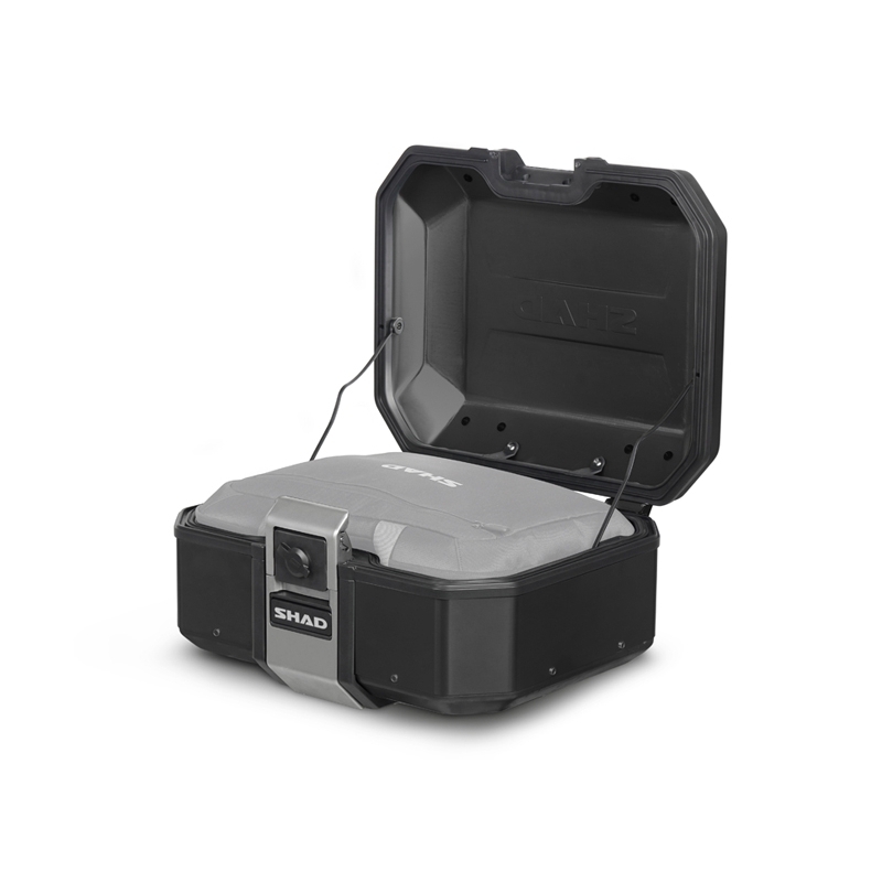 Kompletní sada černých hliníkových kufrů SHAD TERRA BLACK , 37L topcase 36L/36L boční kufry, včetně montážní sady a plotny SHAD HONDA NC 750 X