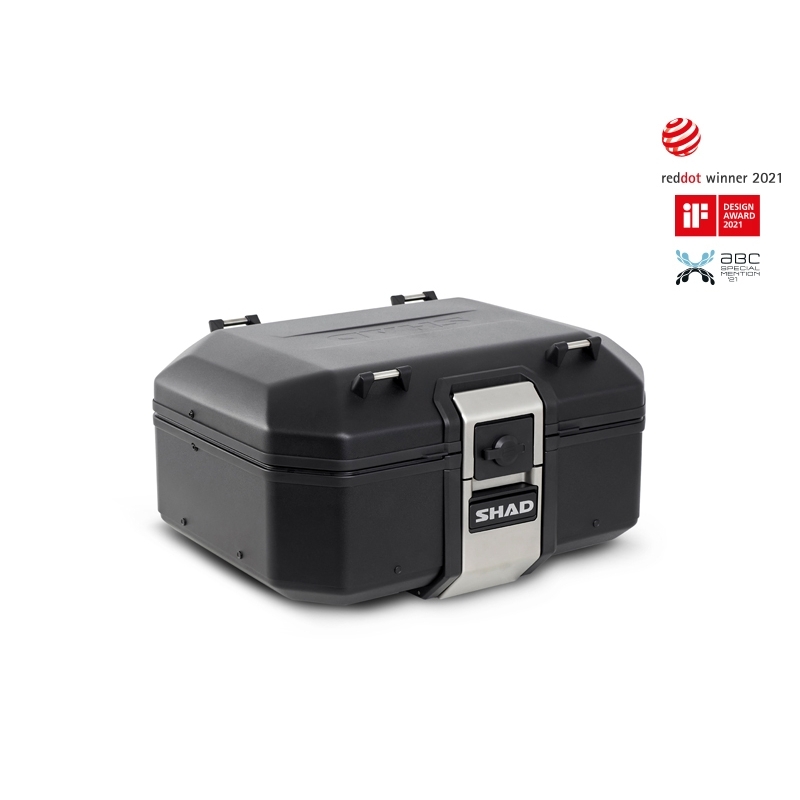 Kompletní sada černých hliníkových kufrů SHAD TERRA BLACK , 37L topcase 36L/36L boční kufry, včetně montážní sady a plotny SHAD HONDA NC 750 X