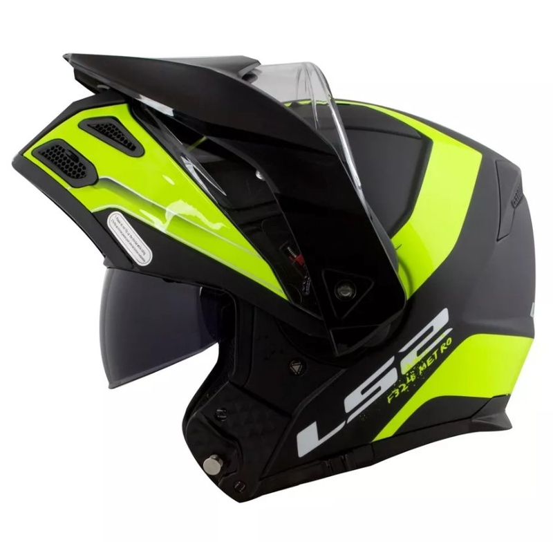 LS2 FF324 Metro EVO Rapid Flip Up kaciga Black-Fluo Yellow rasprodaja