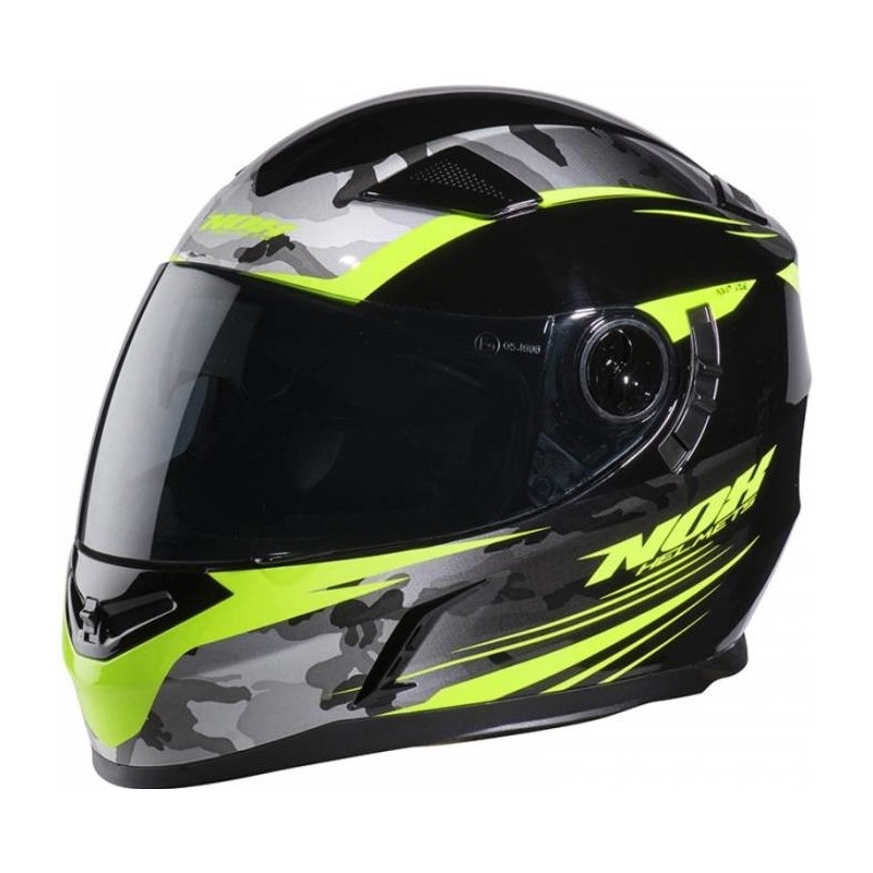 Integralna motociklistička kaciga NOX N917 Bočna crna-fluo žuta-kamo