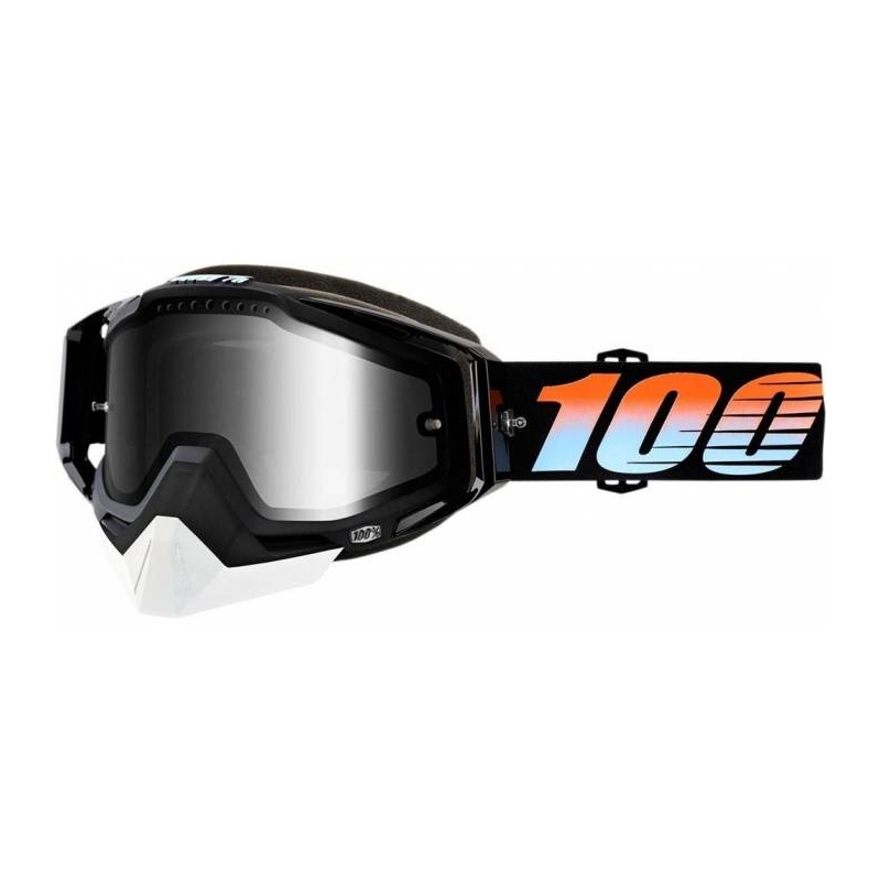 Naočale 100% Racecraft Starlight crne (srebrni krom pleksiglas + prozirni pleksiglas)
