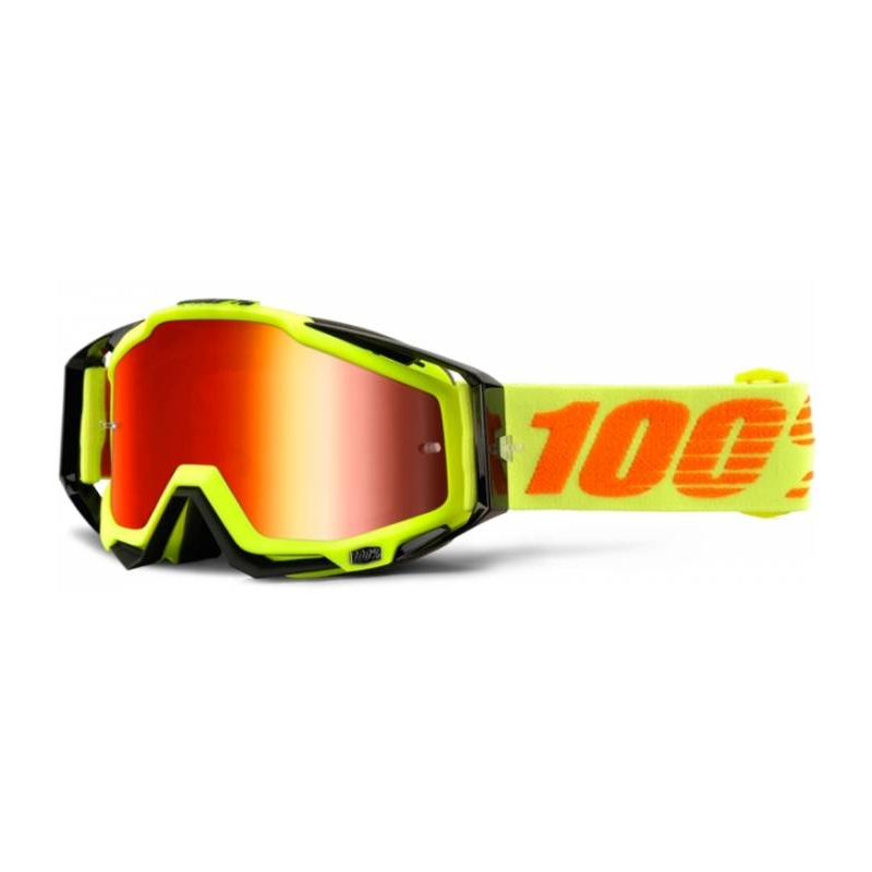 Zaštitne naočale 100% Racecraft Attack Yellow crno-žute (crveni kromirani pleksiglas + prozirni pleksiglas)