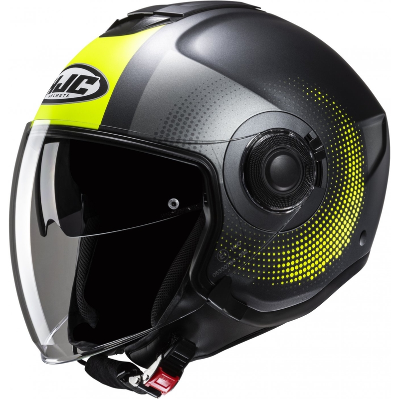 Otvorena motociklistička kaciga HJC i40N Pyle MC3HSF sivo-fluo žuta