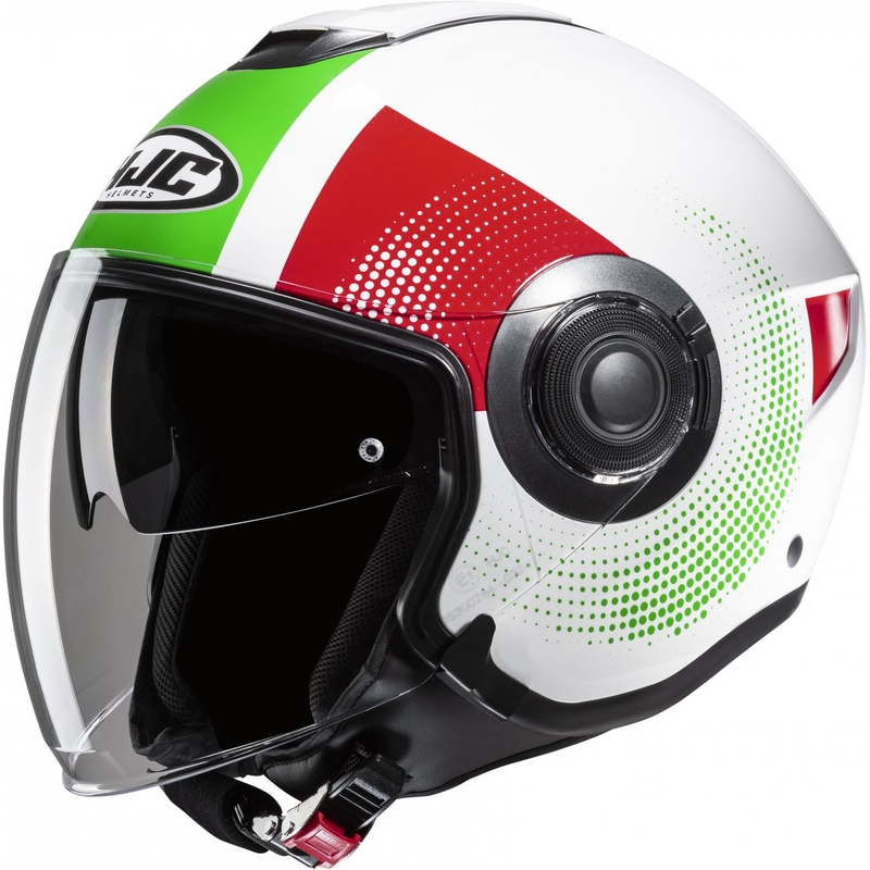 Otvorena motociklistička kaciga HJC i40N Pyle MC41 crveno-zeleno-bijela