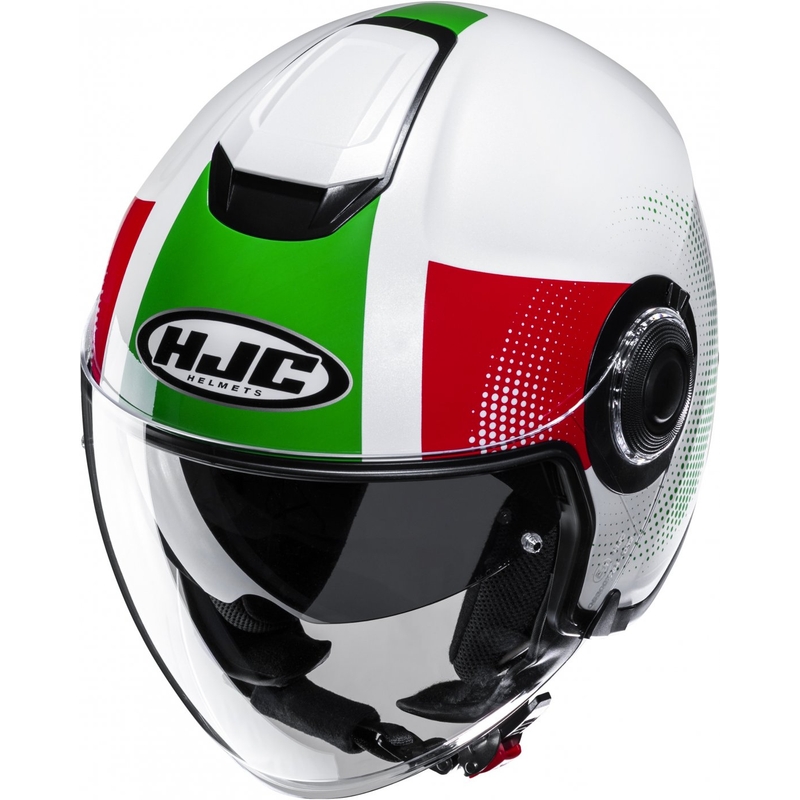 Otvorena motociklistička kaciga HJC i40N Pyle MC41 crveno-zeleno-bijela