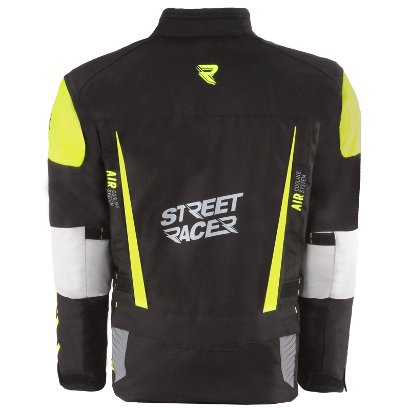 Street Racer motociklistička jakna za sva godišnja doba, crno-fluo žuta