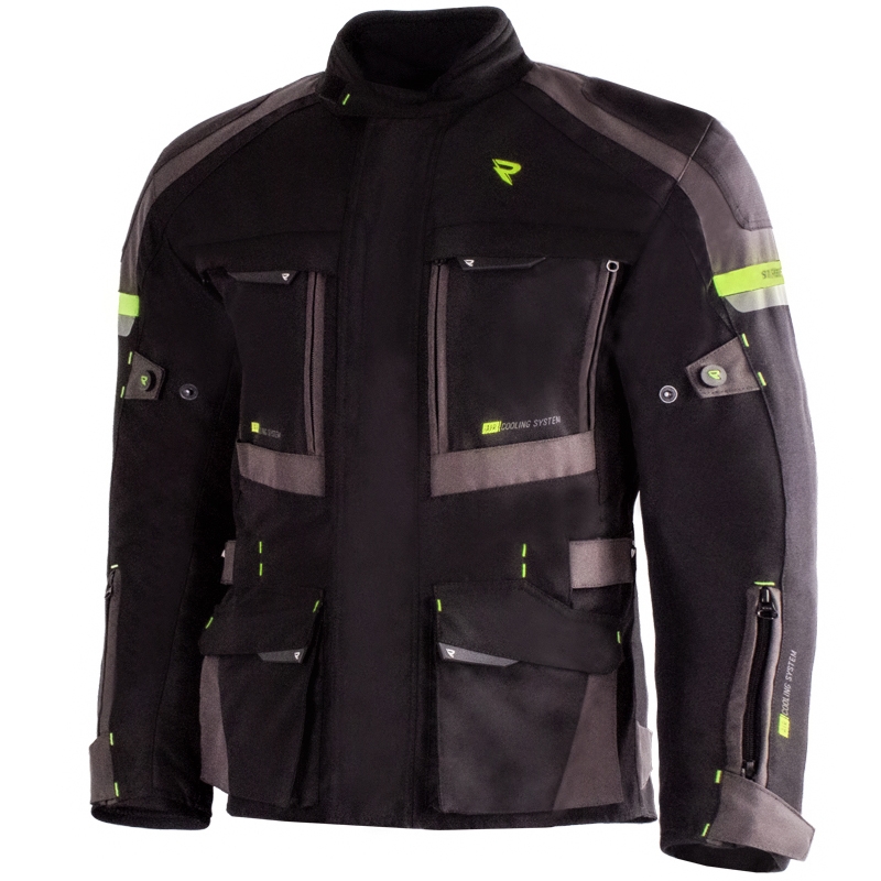 Motociklistička jakna Street Racer Rocket crno-sivo-fluo žuta