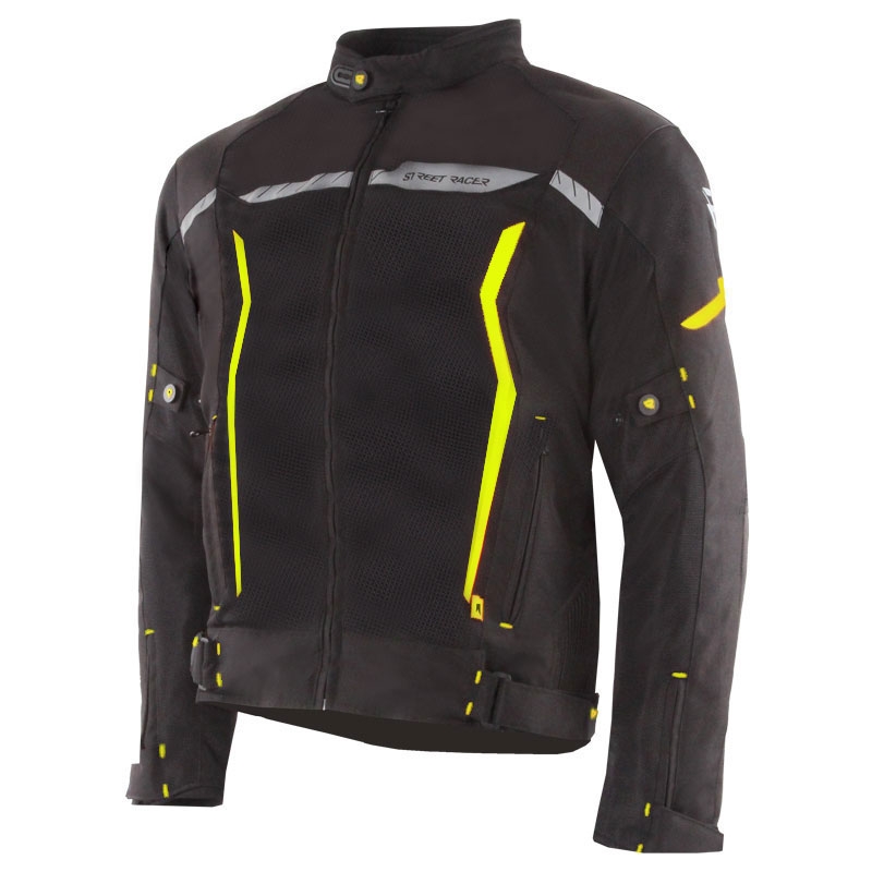 Street Racer Flex Air motociklistička jakna crno-fluo žuta