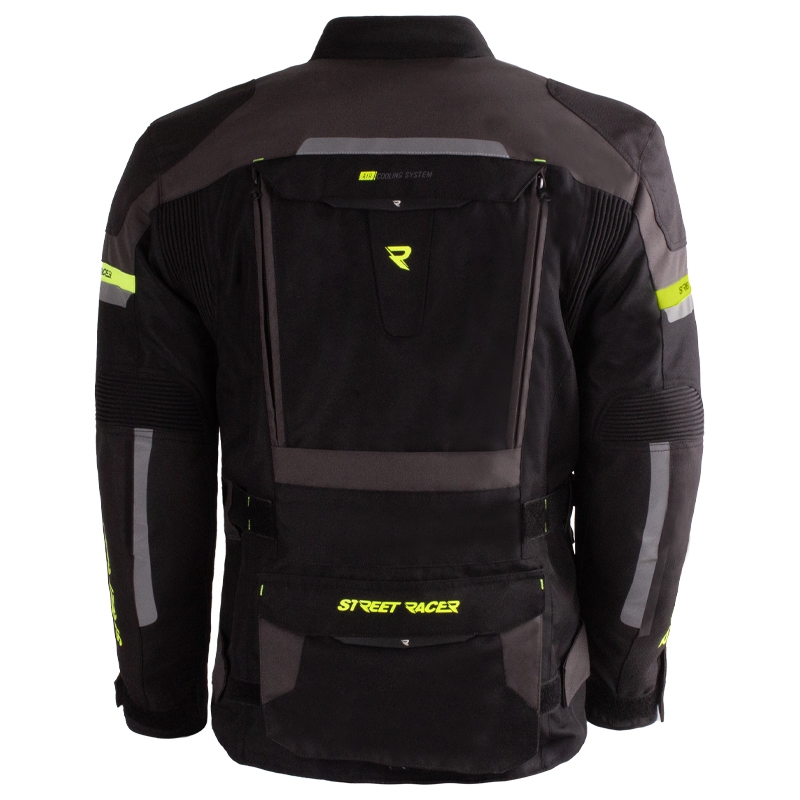 Motociklistička jakna Street Racer Rocket crno-sivo-fluo žuta