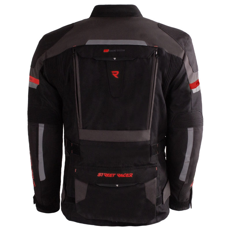 Motociklistička jakna Street Racer Rocket crno-sivo-crvena
