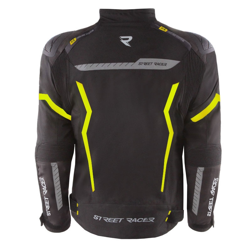 Motociklistička jakna Street Racer Flex EVO crno-fluo žuta
