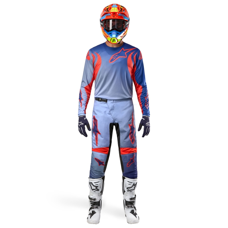 Alpinestars Fluid Lucent 2024 motokros majica plavo-narančasta