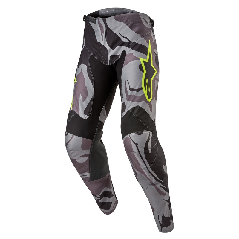 Alpinestars Racer Tactical motocross hlače sive camo-fluo žuto-crne
