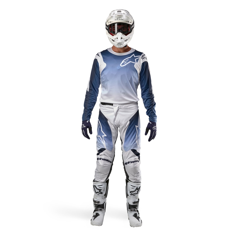 Alpinestars Racer Hoen motocross hlače bijelo-plave