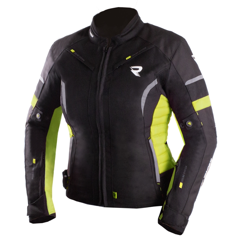 Ženska motoristička jakna Street Racer Betty II crno-fluo žuta