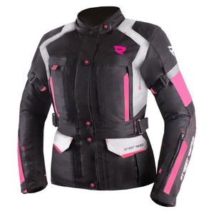 Dámská bunda na motorku Street Racer Hilax černo-šedo-růžová