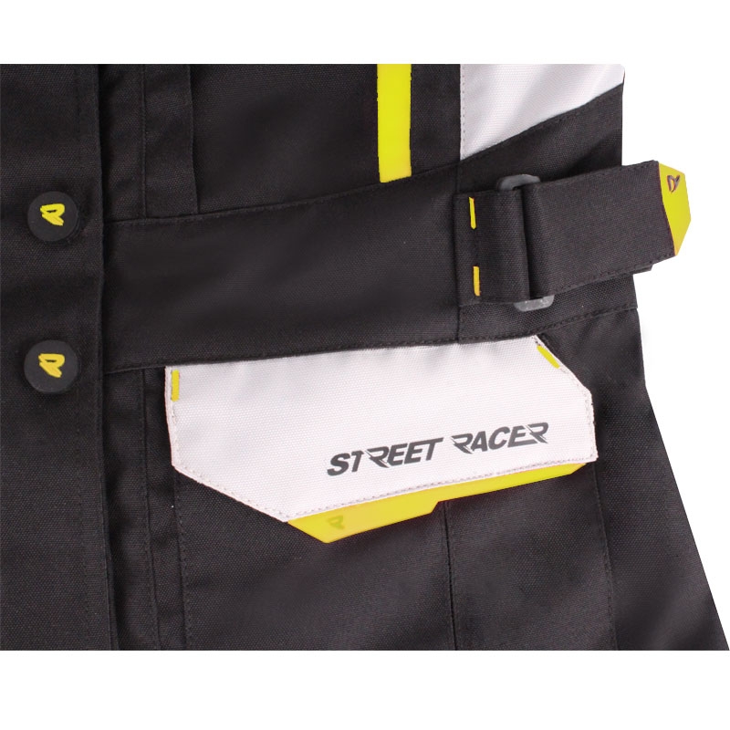 Ženska moto jakna Street Racer Hilax crno-sivo-fluo žuta